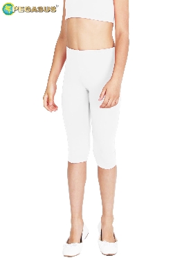  LEGGINS DANZA LYCRA TRE QUARTI BIANCO BAMBINA